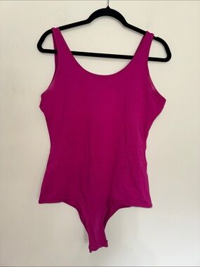 Scoop Neck Fuchsia Tank Bodysuit